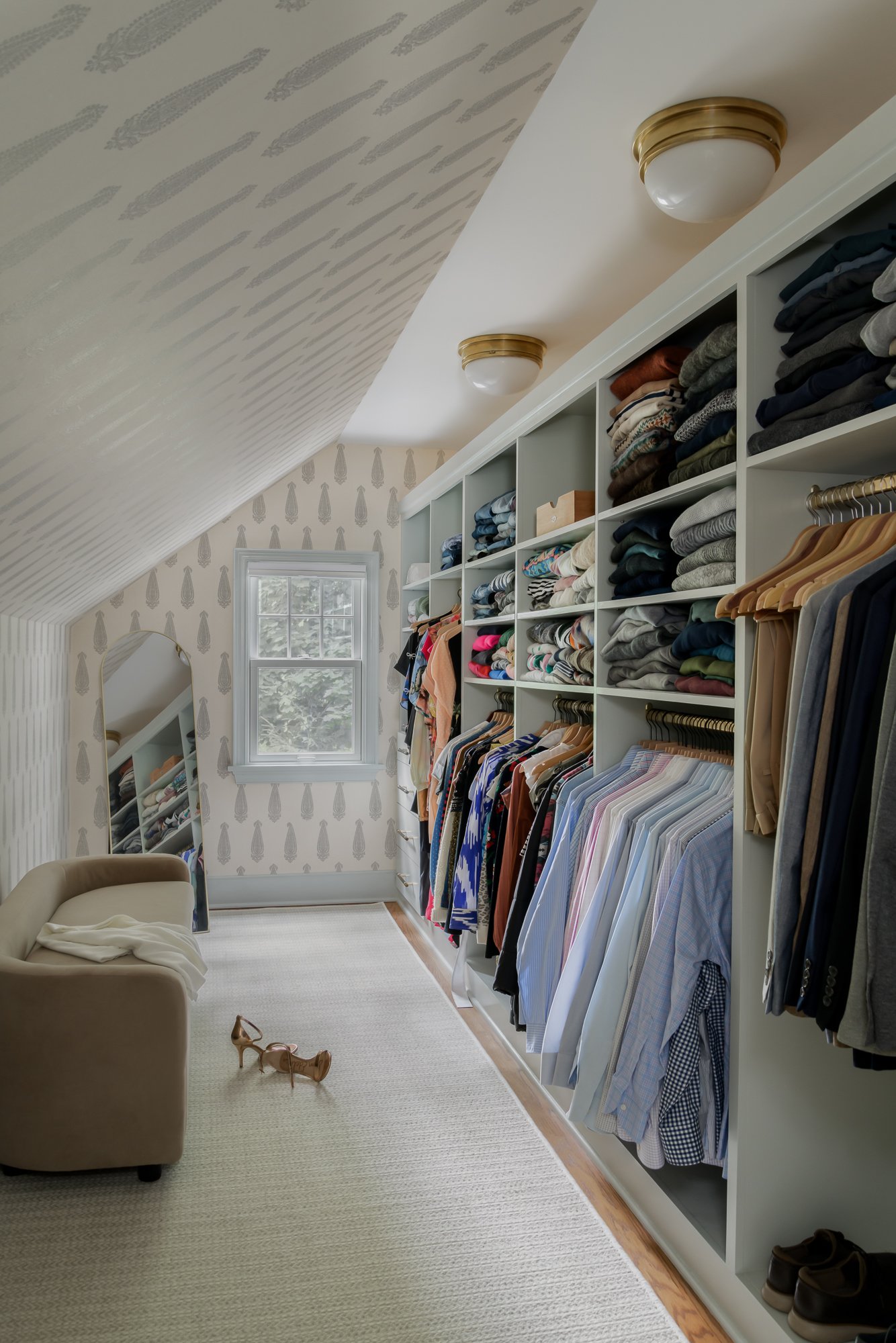 Custom walk-in closet design Morris Plains NJ - organized shelving