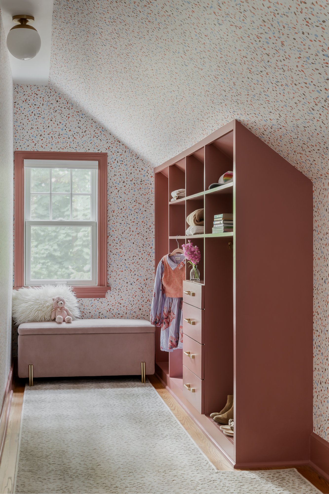 Custom walk-in closet design Morristown NJ - organized shelving